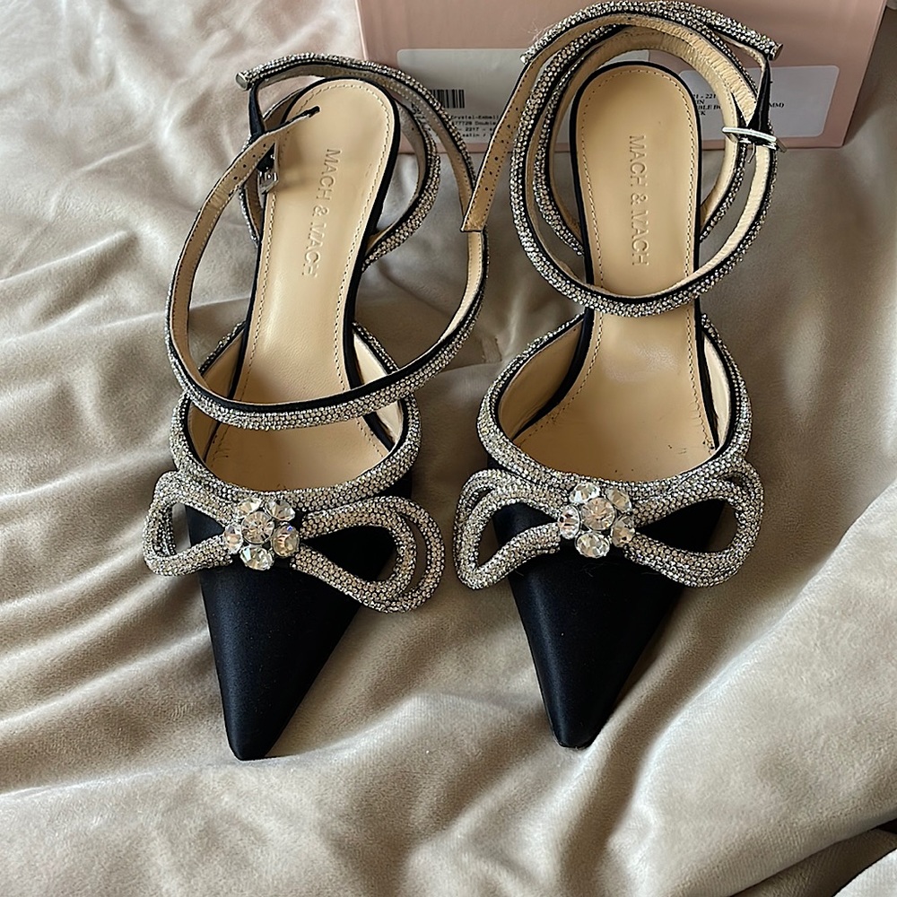 Mach and Mach Satin Double Bow Pumps ( 65 MM )